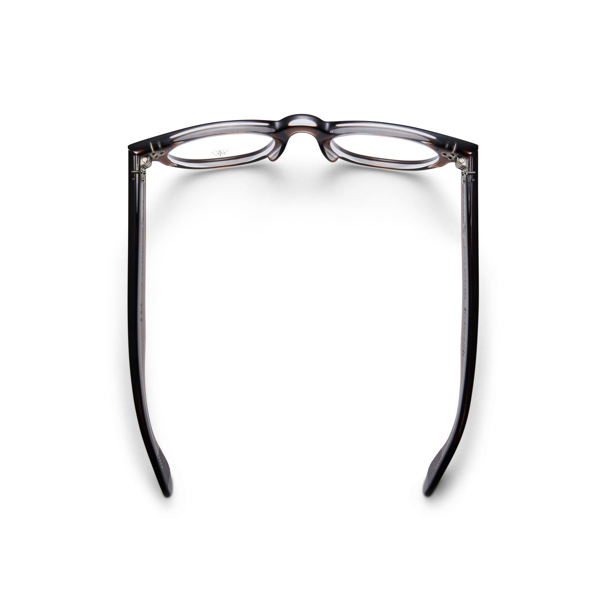 A top view of the brown FDR frame, the luxury fashion glasses.