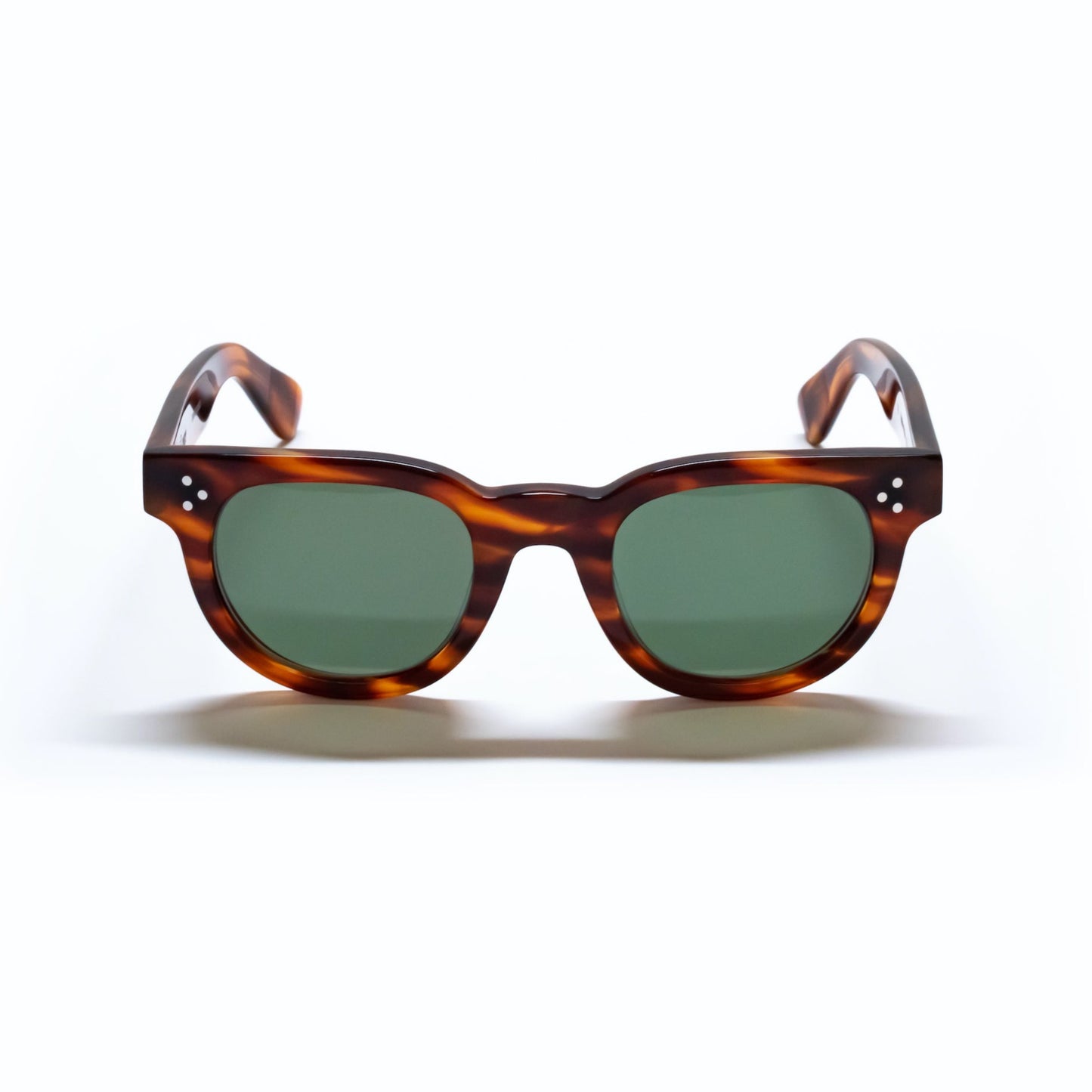 A front view of the FDR Sunglasses frame. It's the Havana Sunrise variant.