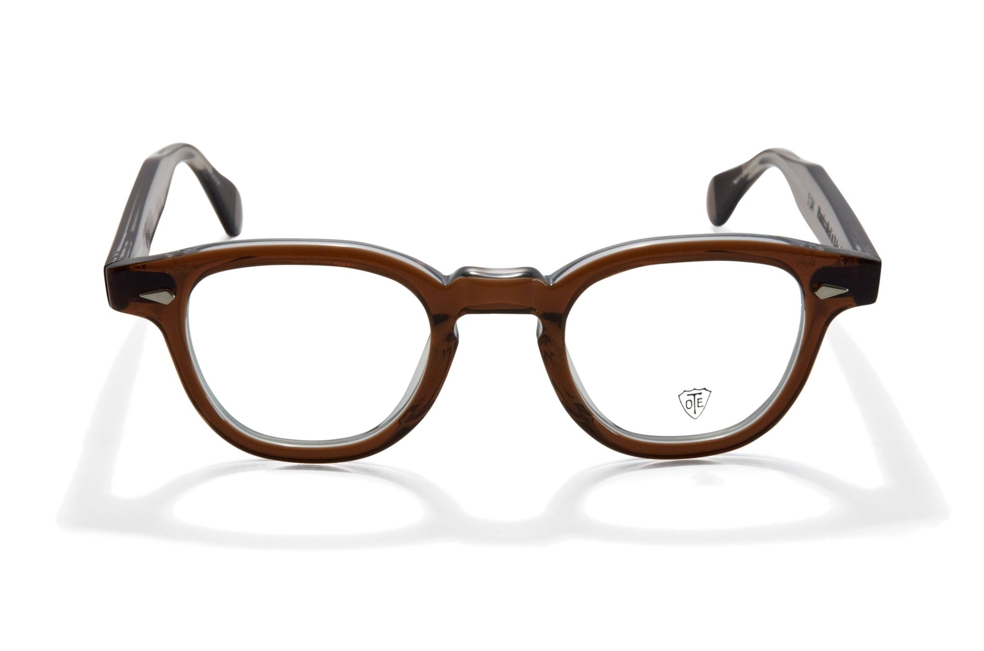 A front view of the smoke brown Arnel frame—the classic eyeglasses.