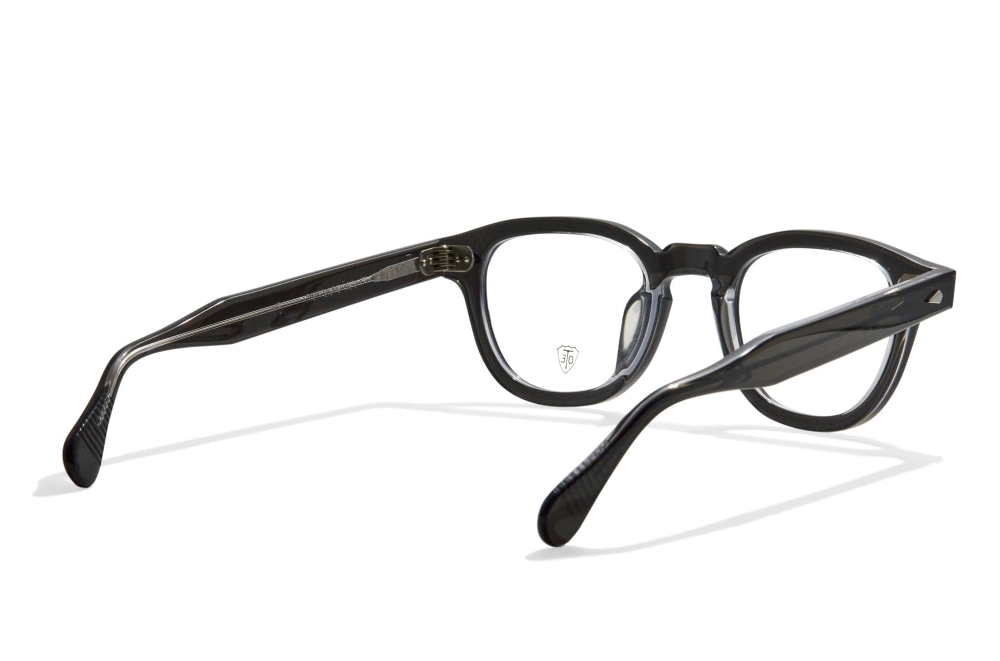 A back view of the smoke gray Arnel frame—the classic eyeglasses.