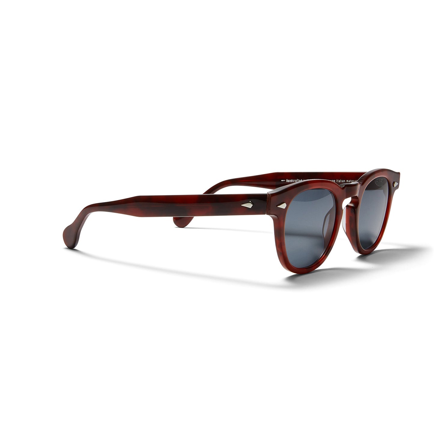A side view of the burgundy Arnel USA sunglass frame—the Vintage eyewear.