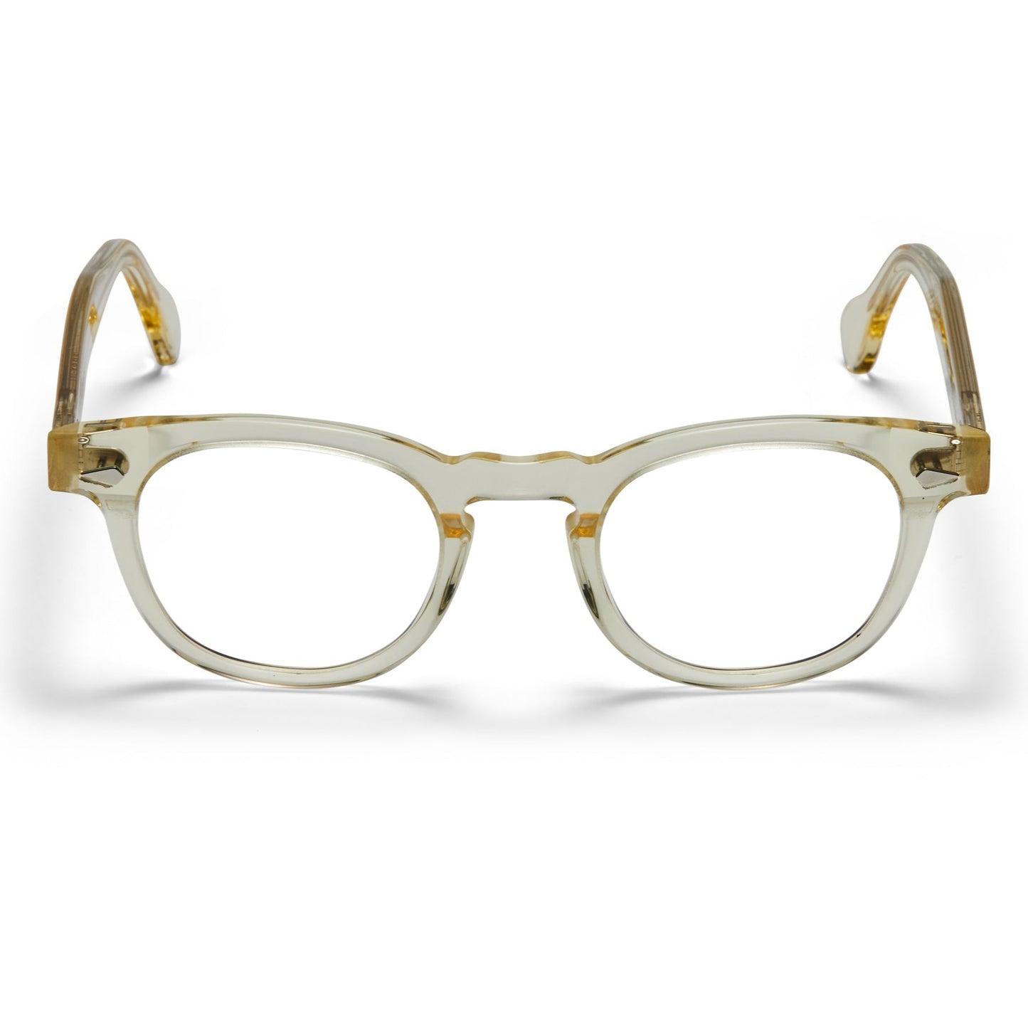 A front view of the champaign Arnel USA frame—the Vintage eyewear.