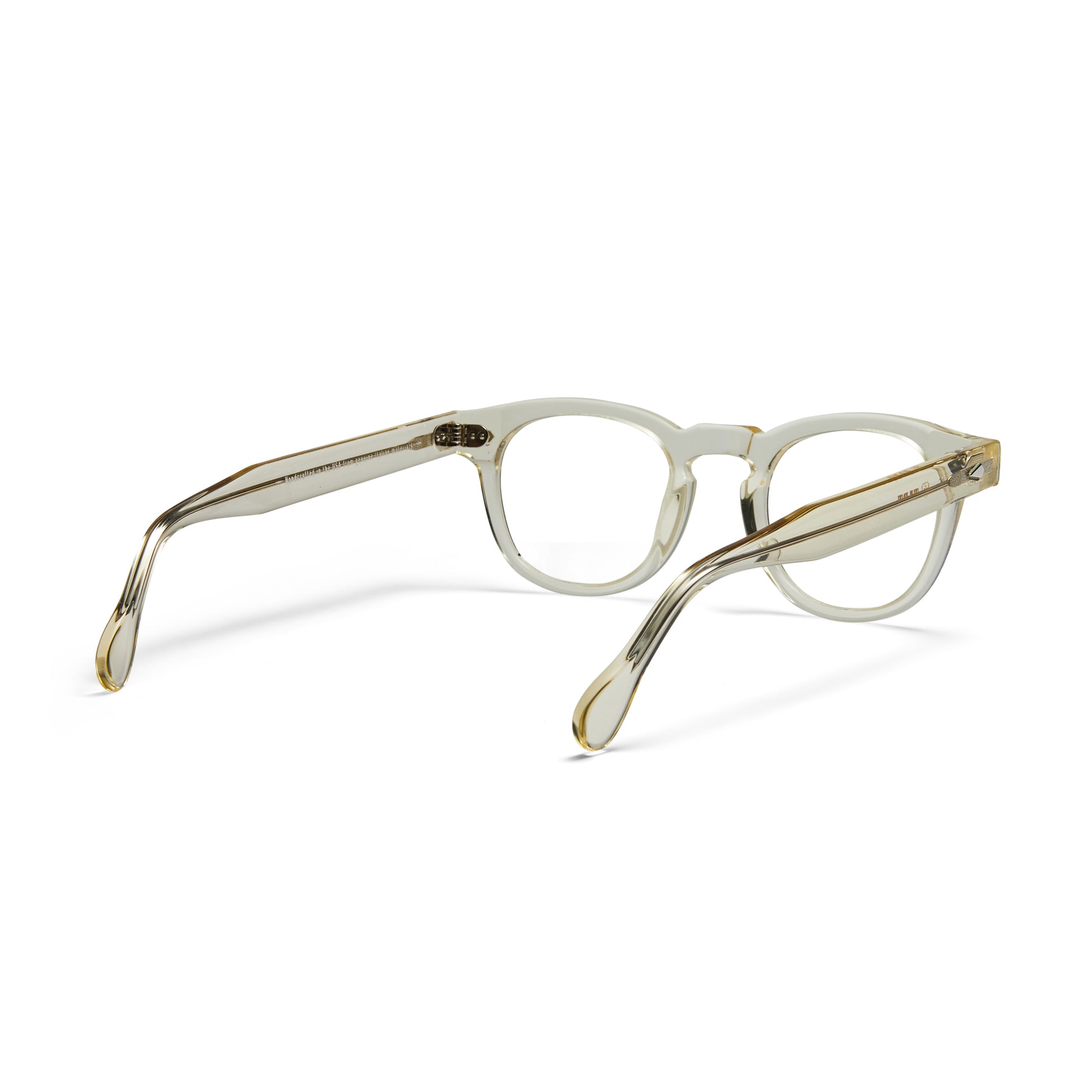 A back view of the champaign Arnel USA frame—the Vintage eyewear.