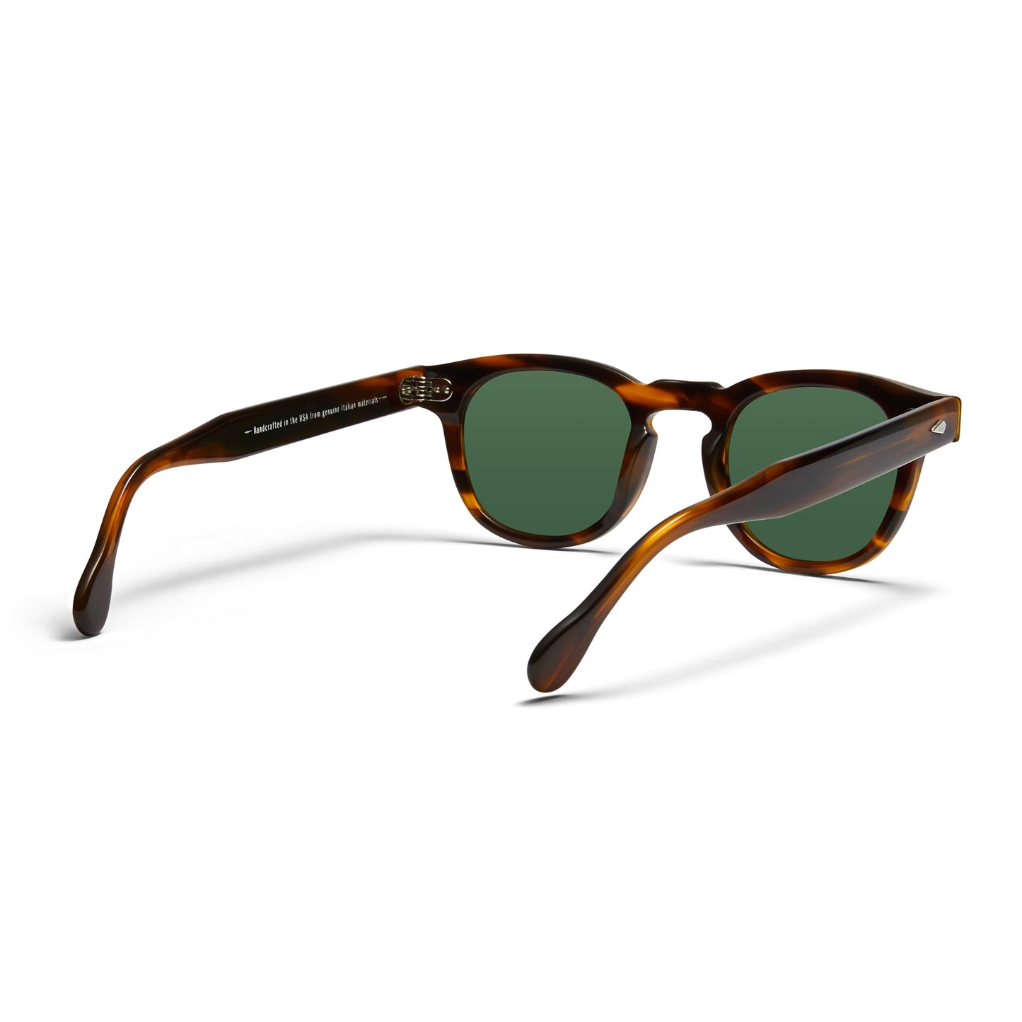 A back view of the demi amber Arnel USA sunglass frame—the Vintage eyewear.