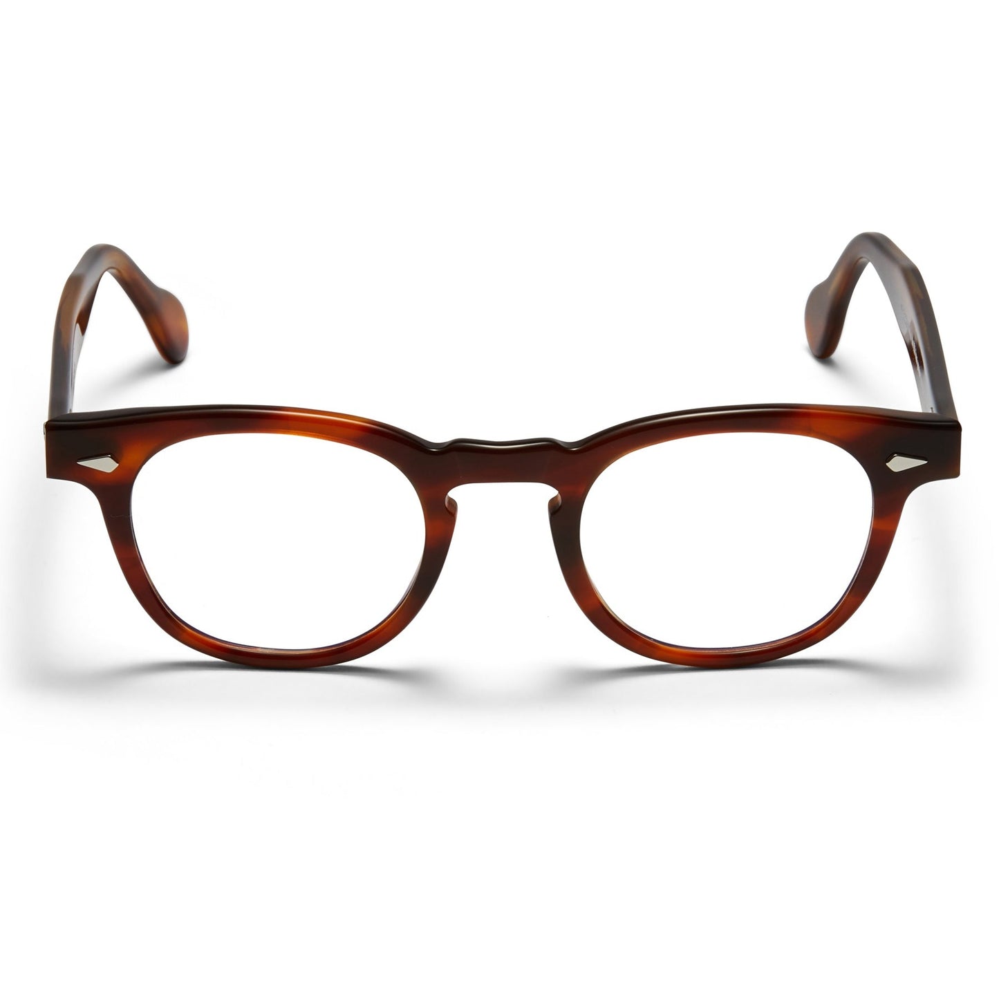 A front view of the Havana Sunrise Arnel USA frame—the Vintage eyewear.