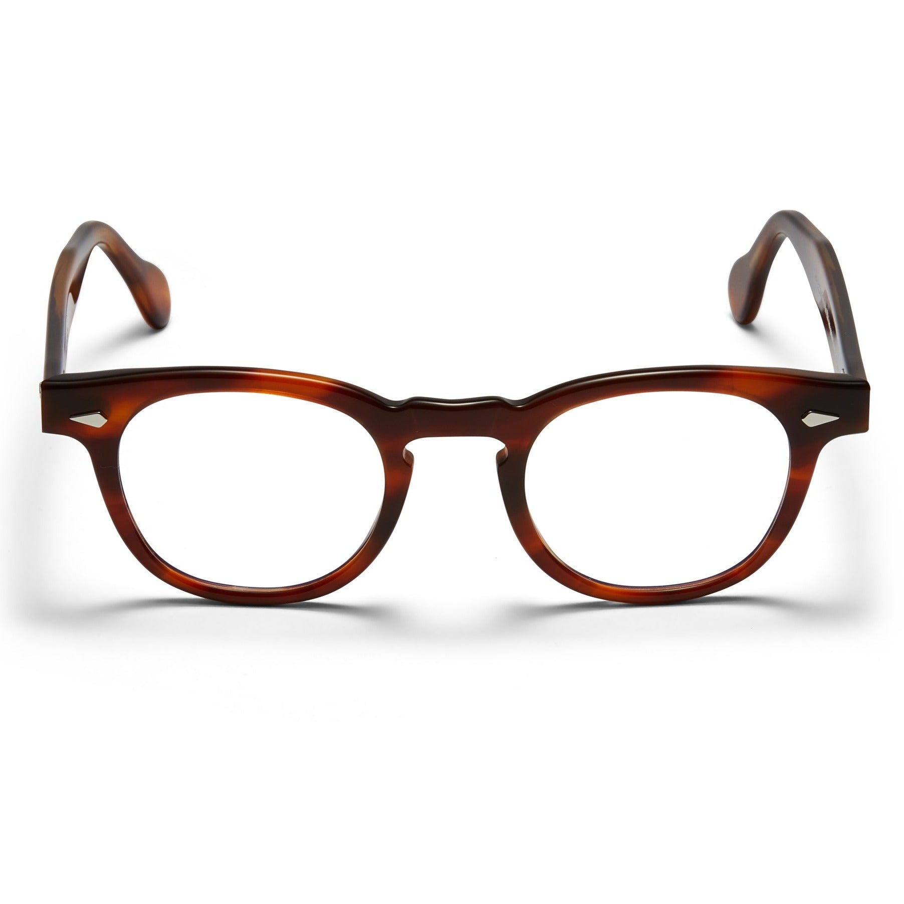 A front view of the Havana Sunrise Arnel USA frame—the Vintage eyewear.
