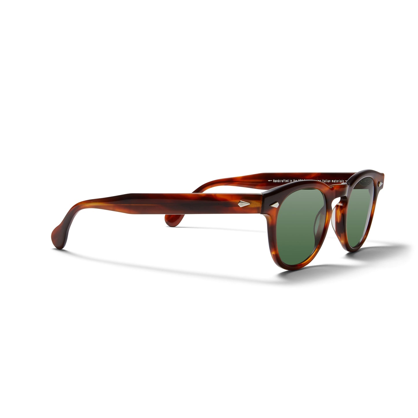 A side view of the Havana Sunrise Arnel USA sunglass frame—the Vintage eyewear.