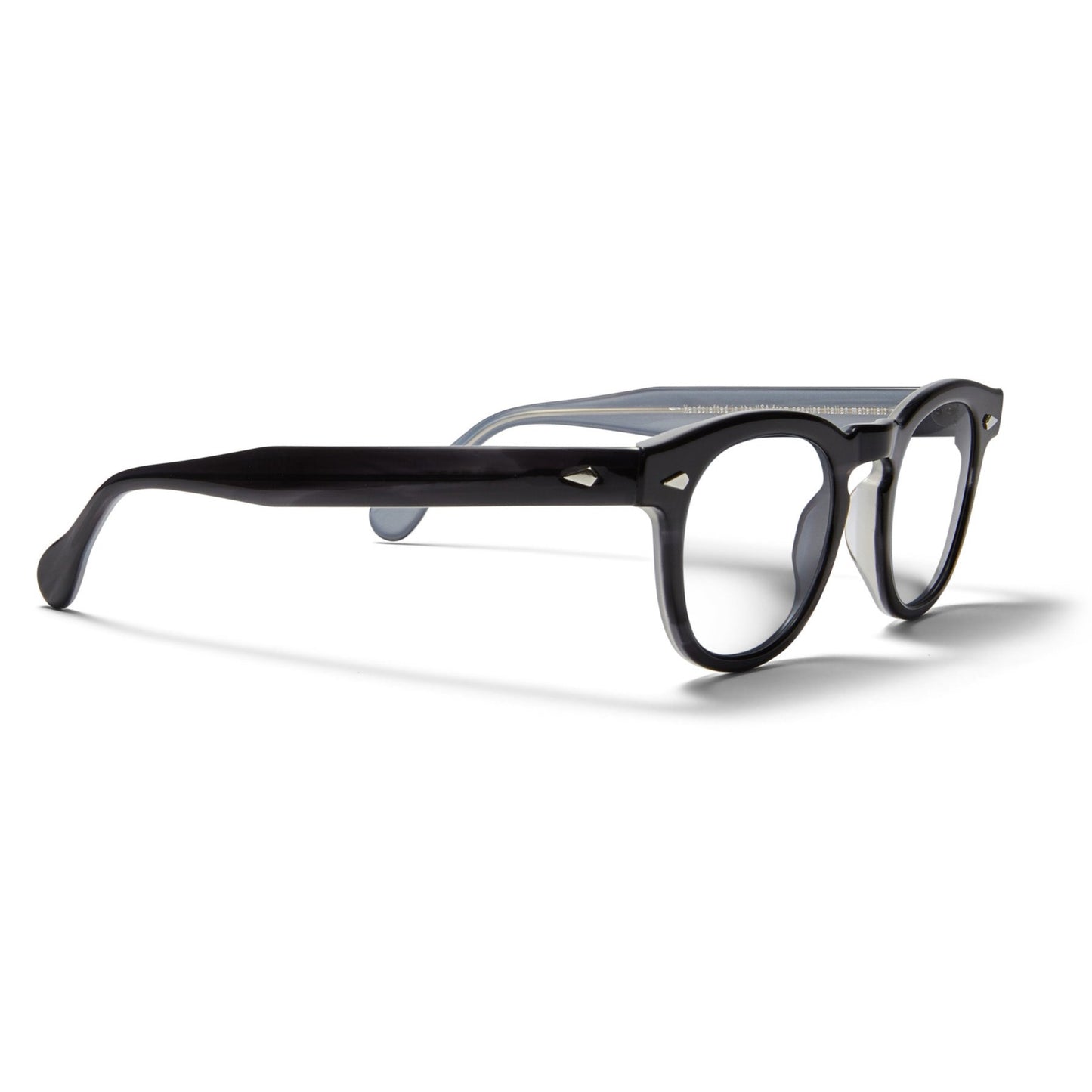 A side view of the midnight Arnel USA frame—the Vintage eyewear.