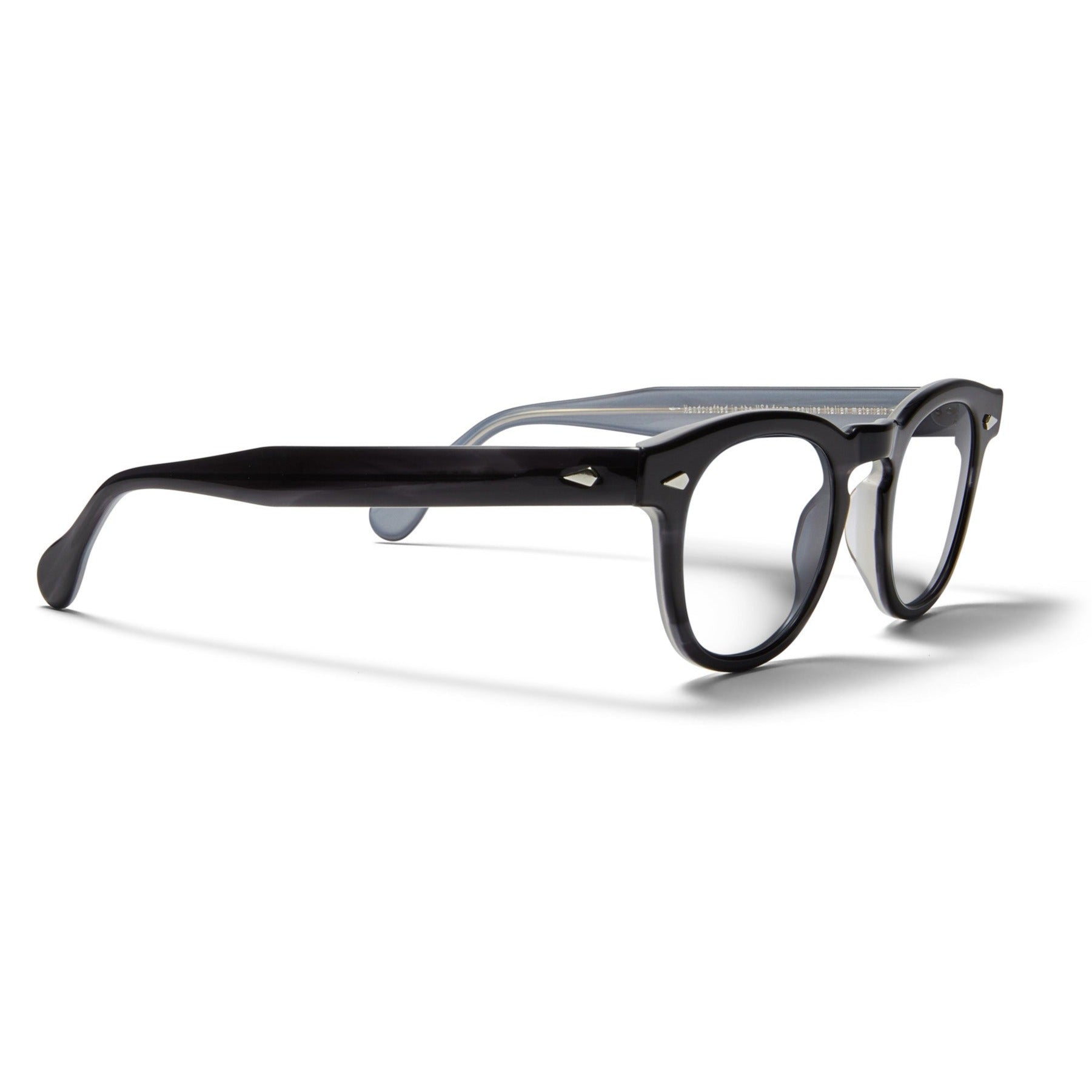 A side view of the midnight Arnel USA frame—the Vintage eyewear.