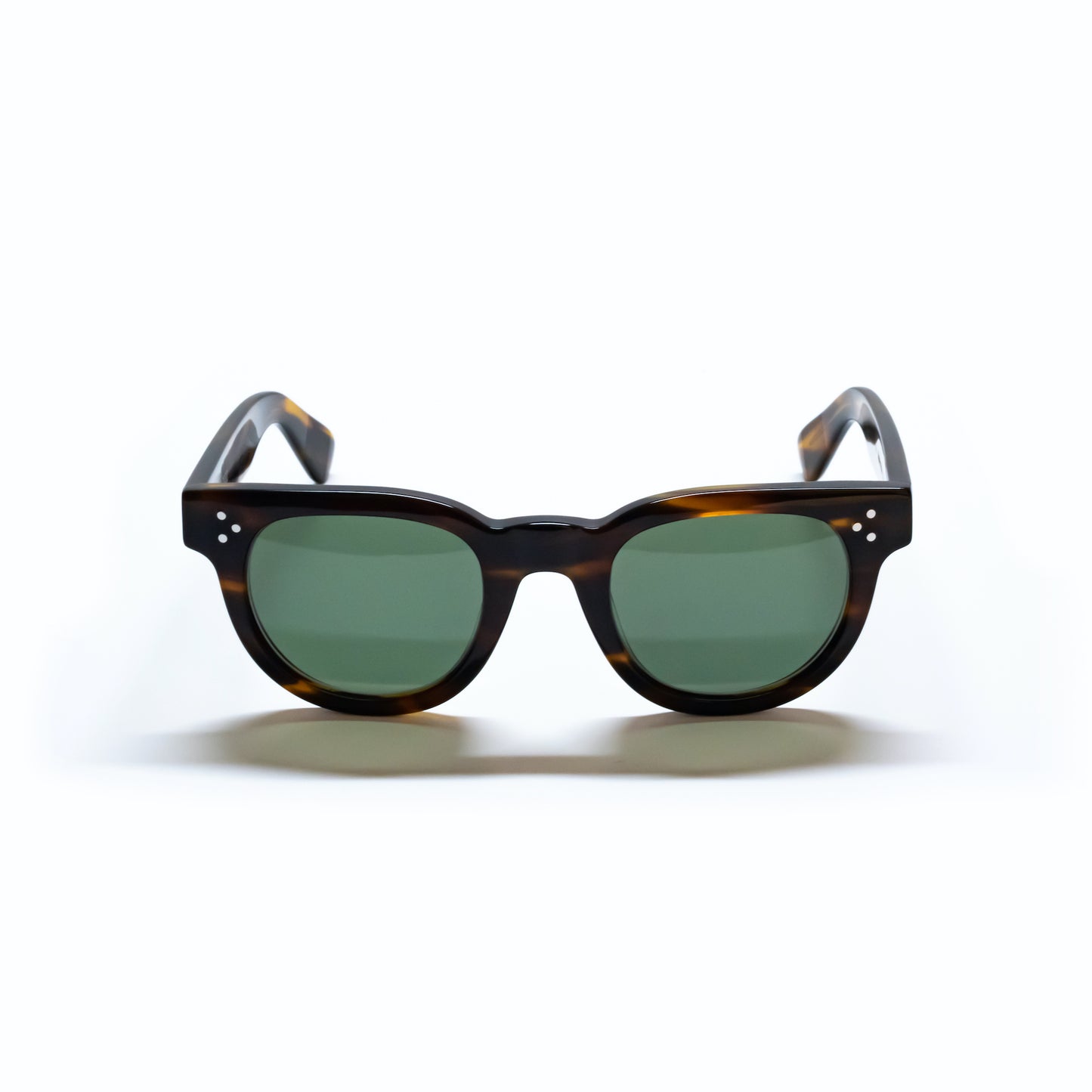 A front view of the FDR Sunglasses frame. It's the Demi Amber variant. 