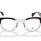 A front view of the smoke gray & clear Arnel frame—the classic eyeglasses. 