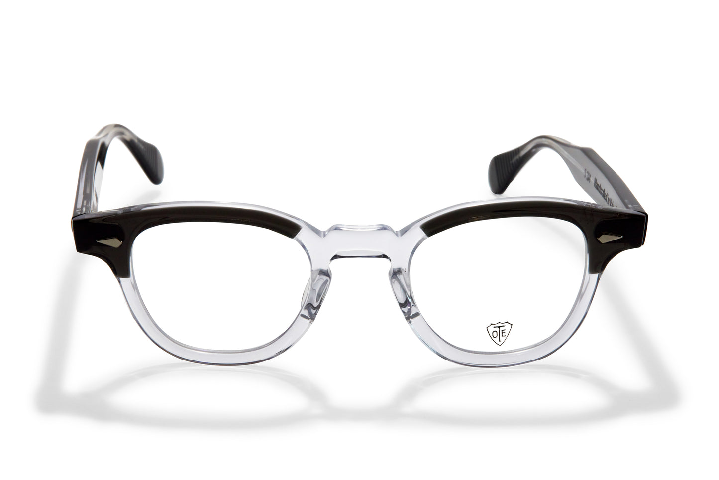 A front view of the smoke gray & clear Arnel frame—the classic eyeglasses. 