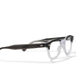 A side view of the smoke grey & clear Arnel Italy frame—the iconic eyeglasses.