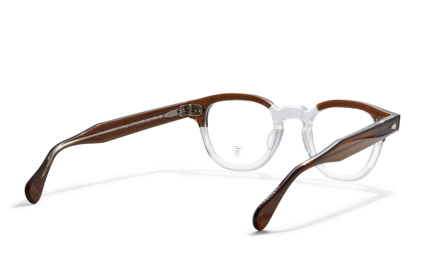 A back view of the smoke brown & clear Arnel Italy frame—the classic eyeglasses. 