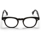 A front view of the glossy black Arnel USA frame—the Vintage eyewear. 