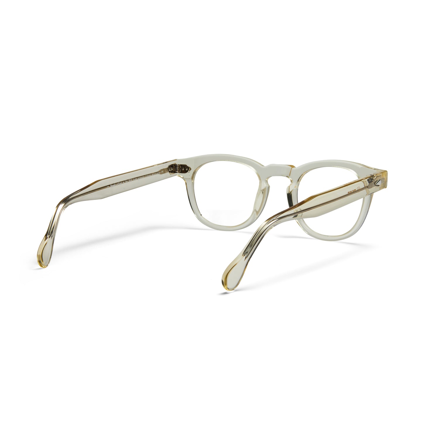 A back view of the champaign Arnel USA frame—the Vintage eyewear. 